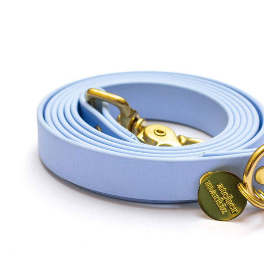 Hundeleine Polarblau (wasserdicht, Gold, 180 cm)