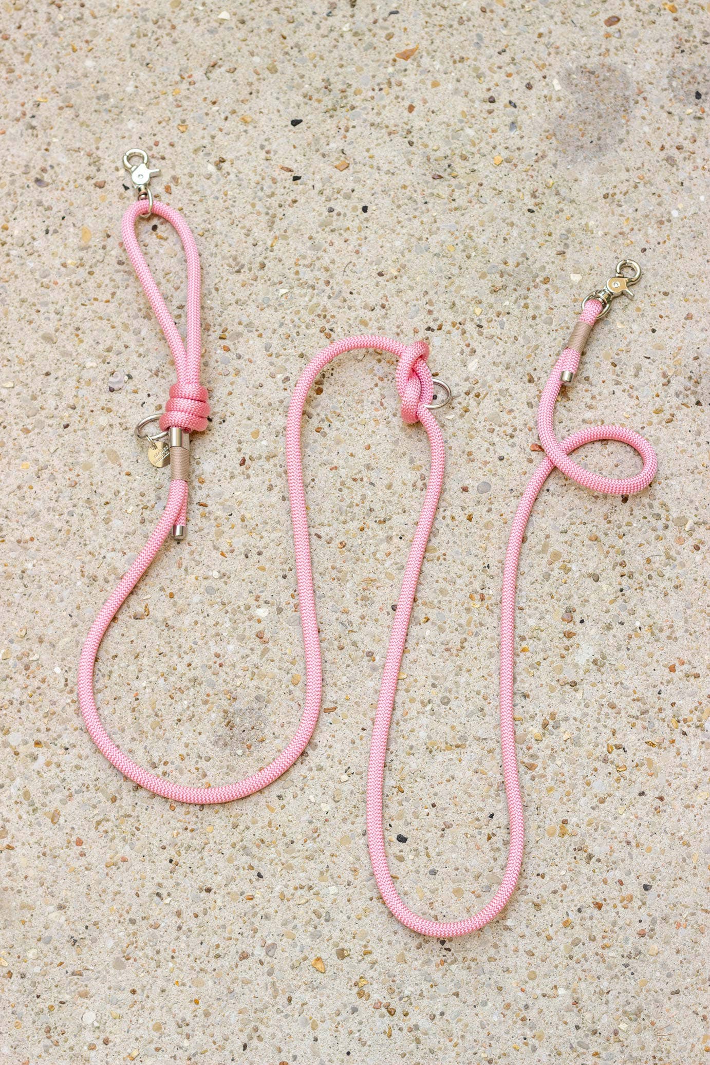 Tau-Freihandleine Pastellrosa (Gold, 240 cm / 10 mm)