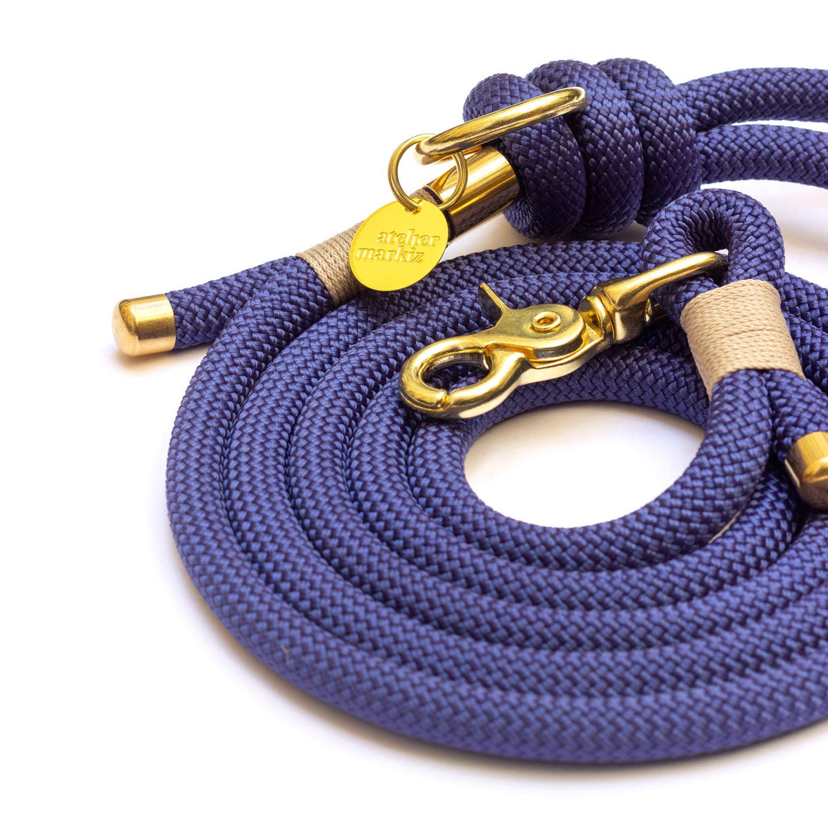 Tau-Freihandleine Navy: (Gold, 240 cm / 10 mm)