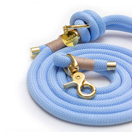 Polarblaue Leine: Gold / 10 mm / 240 cm lange Freihandleine