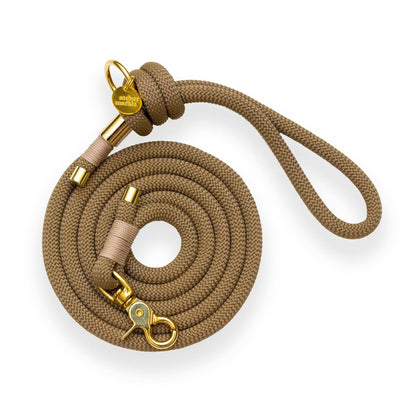 Lass Macchiato: Gold / 10 mm / Laisse mains libres 240 cm Freihandleine