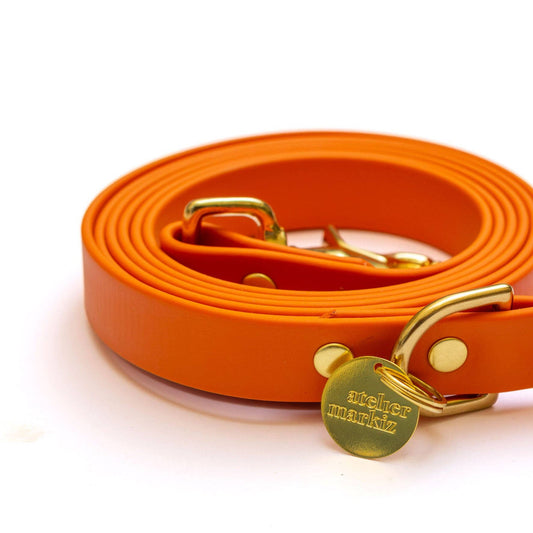 Wasserdichter Mantel Tangerine: Gold / 240 cm lange Freihandleine