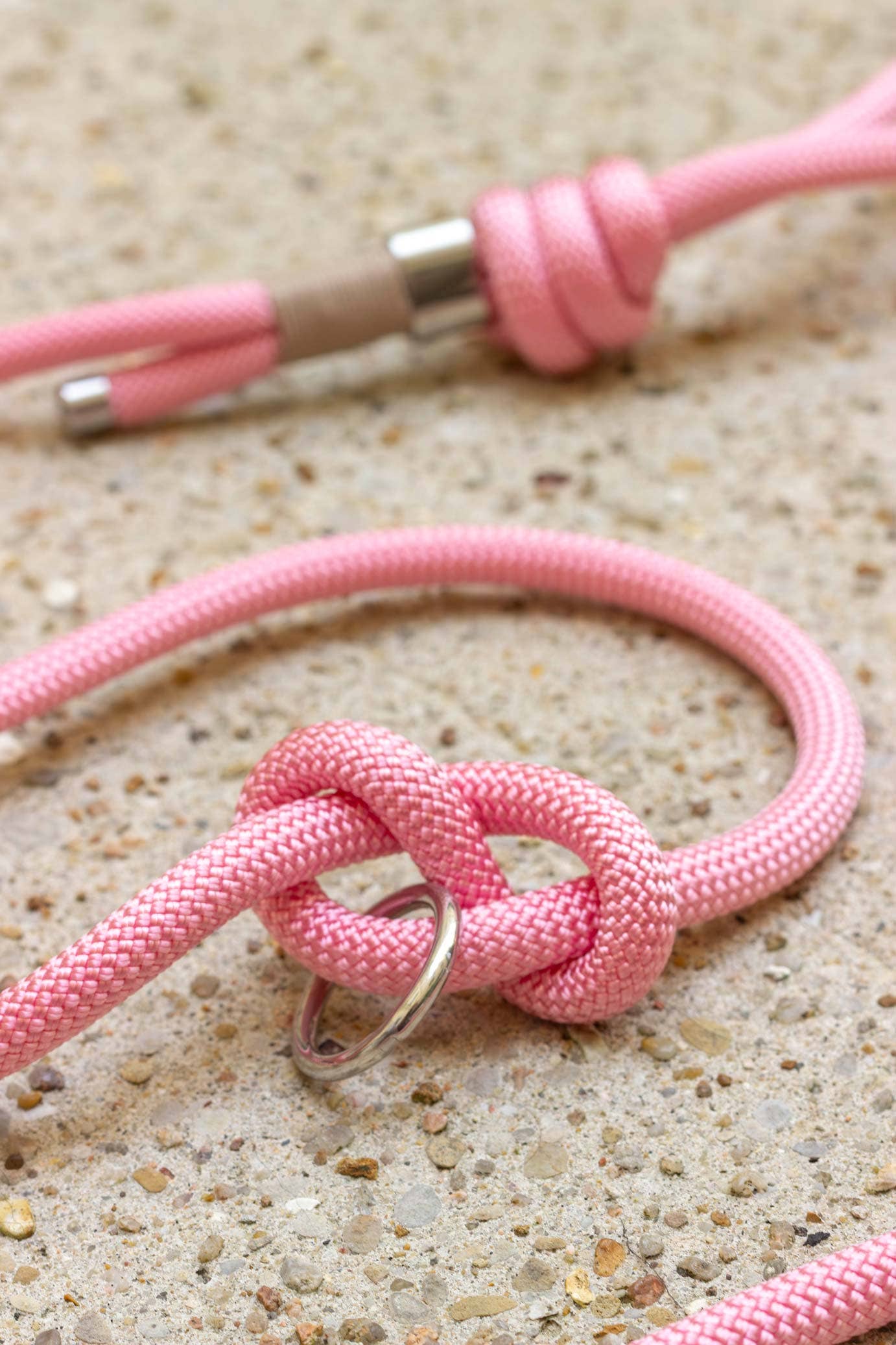 Tau-Freihandleine Pastellrosa (Gold, 240 cm / 10 mm)